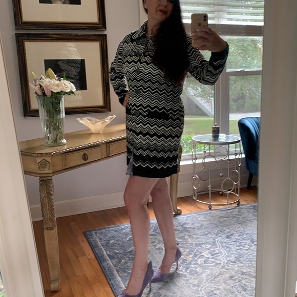 MISSONI New black white fall winter coat XS 2 4 - Picture 8 of 10